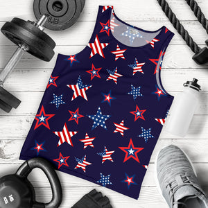 USA Star Pattern Theme Men Tank Top