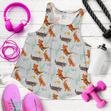 Swimming Fish Otter Pattern Women Racerback Tank Top