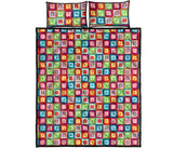 Rainbow Rectancular Pattern Quilt Bed Set