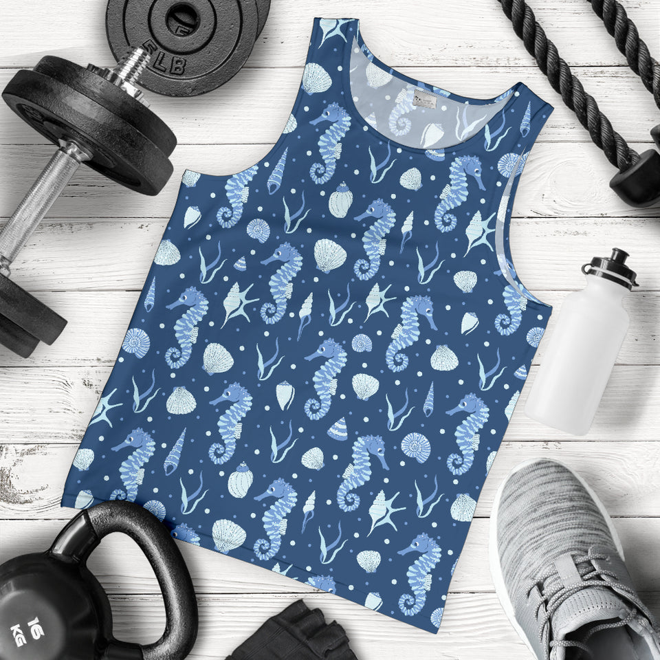 Seahorse Shell Pattern Men Tank Top