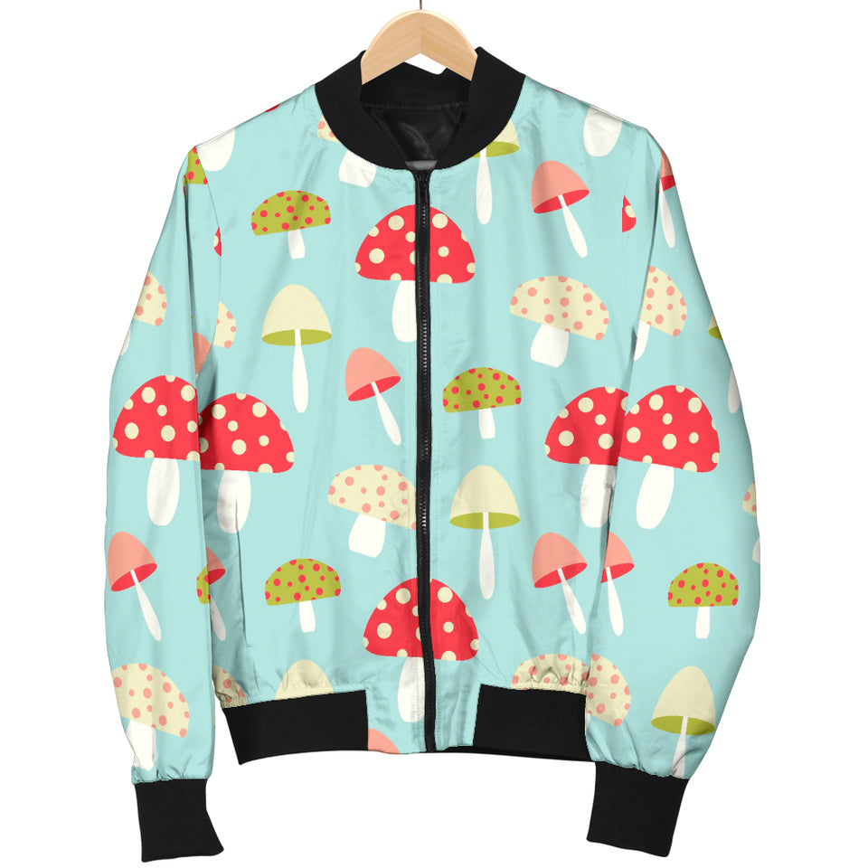 Mushroom Pattern Background Women Bomber Jacket