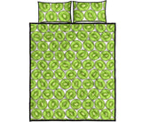 Sliced Kiwi Pattern Background Quilt Bed Set