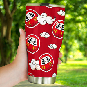 Red Daruma Cloud Pattern Tumbler
