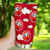 Red Daruma Cloud Pattern Tumbler