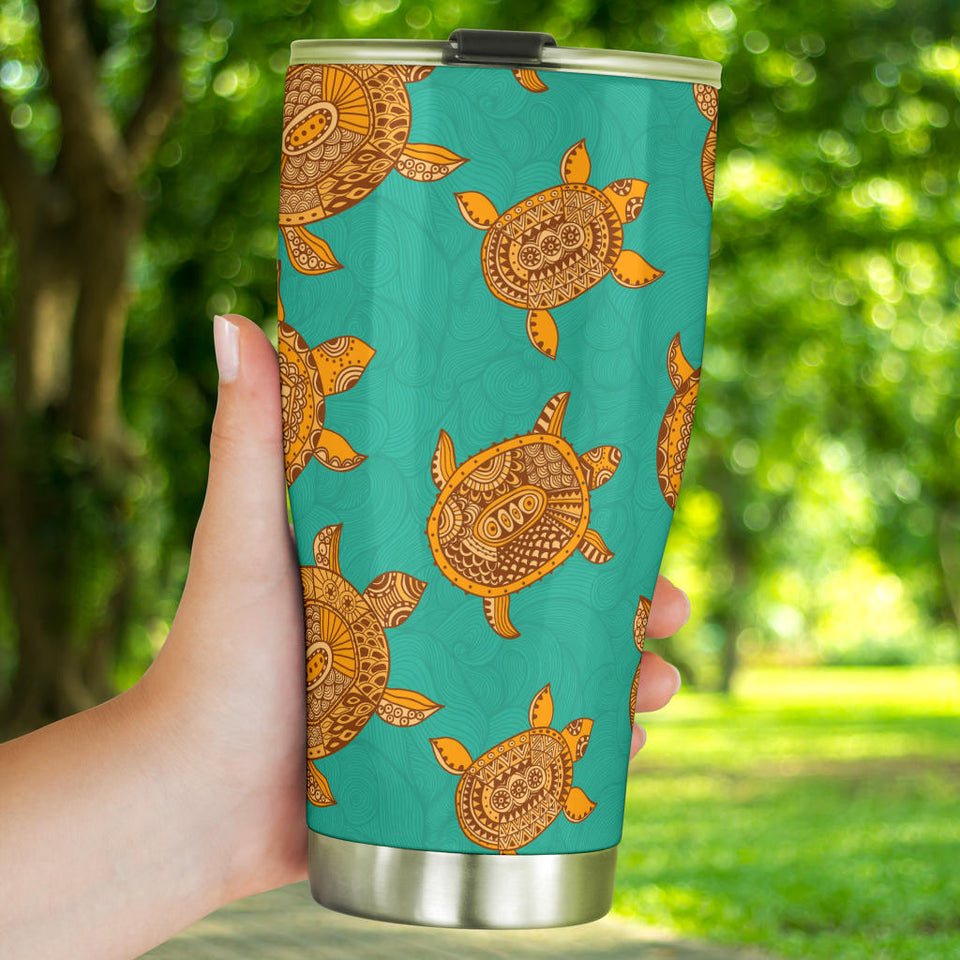 Sea Turtle Tribal Aboriginal Pattern Tumbler