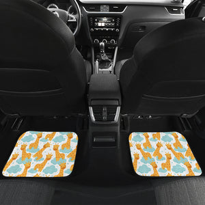 Giraffe Pattern Print Design 05 Front and Back Car Mats