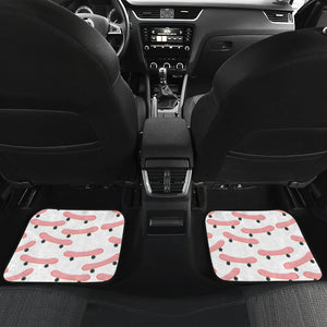 Skate Board Pattern Print Design 05 Front and Back Car Mats