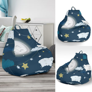 Sheep Playing Could Moon Pattern  Bean Bag Cover