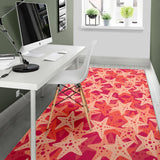 Starfish Red Theme Pattern Area Rug