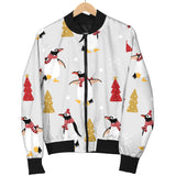 Penguin Christmas Tree Pattern Men Bomber Jacket