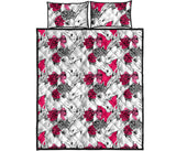 Horse Head Rose Pattern Quilt Bed Set