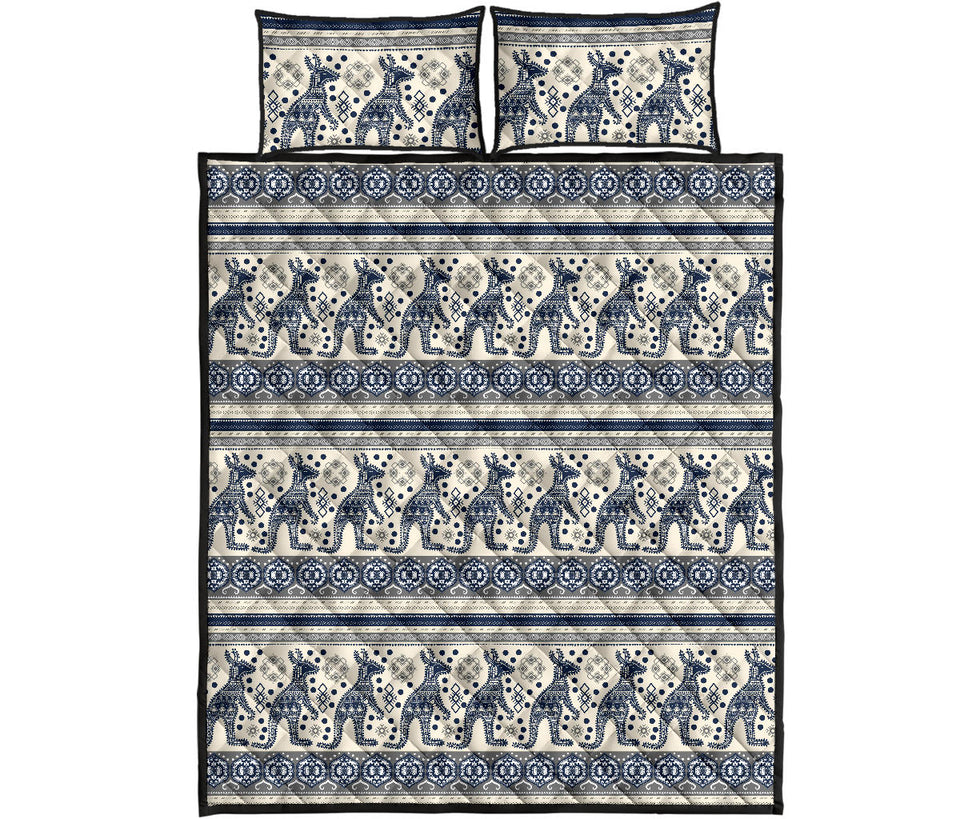 Kangaroo Aboriginal Pattern Ethnic Motifs Quilt Bed Set