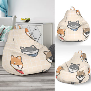 Shiba Inu Head Pattern Bean Bag Cover