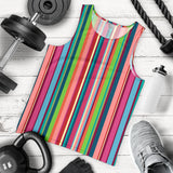 Rainbow Stripe Pattern Men Tank Top