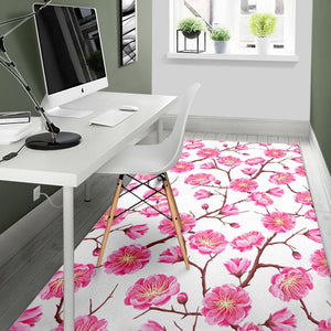 Pink Sakura Pattern Area Rug