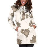 Sea Lion Pattern Women Hoodie Dress