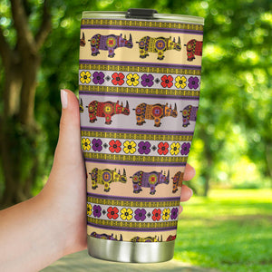 Rhino African Afro Dashiki Adinkra Kente Pattern Tumbler