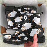 Cute Sheep Pattern Leather Boots