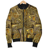 Saxophone Gold Pattern Men Bomber Jacket