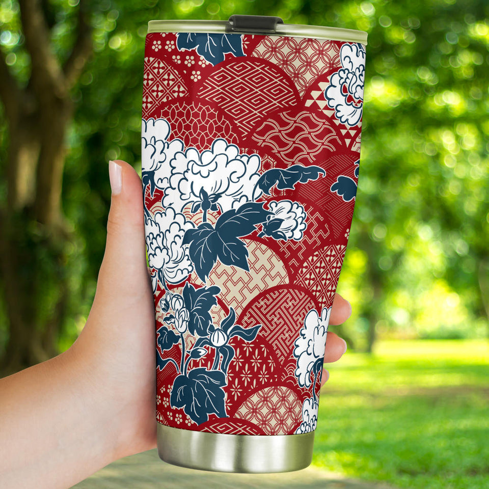 Red Theme Japanese Pattern Tumbler