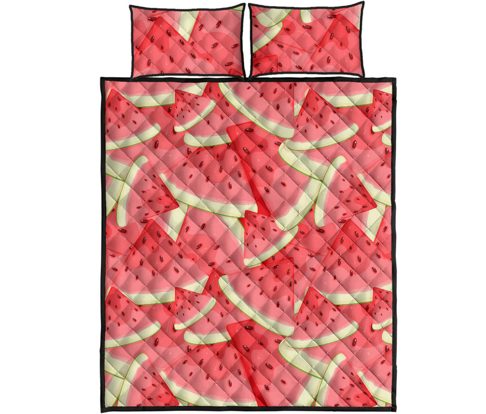 Watermelon Pattern Background Quilt Bed Set