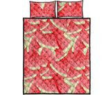 Watermelon Pattern Background Quilt Bed Set