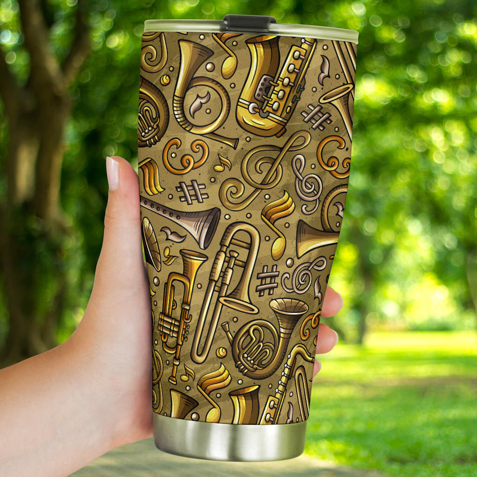 Saxophone Gold Pattern Tumbler