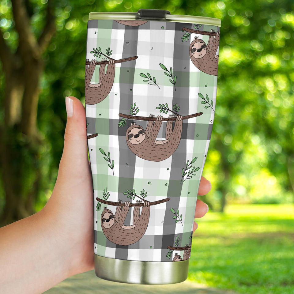 Sloth Pattern Stripe Background Tumbler