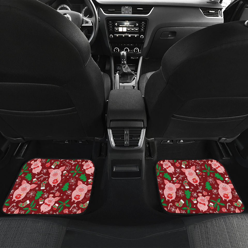 Pig Pattern Print Design 01 Front and Back Car Mats