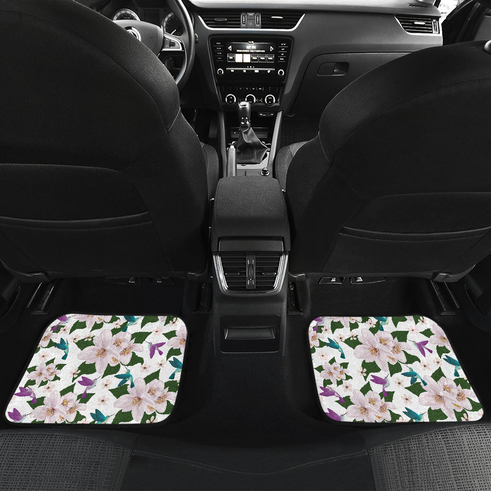 Hummingbird Pattern Print Design 01 Front and Back Car Mats