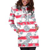 Unicorn Silver Pattern Women Hoodie Dress