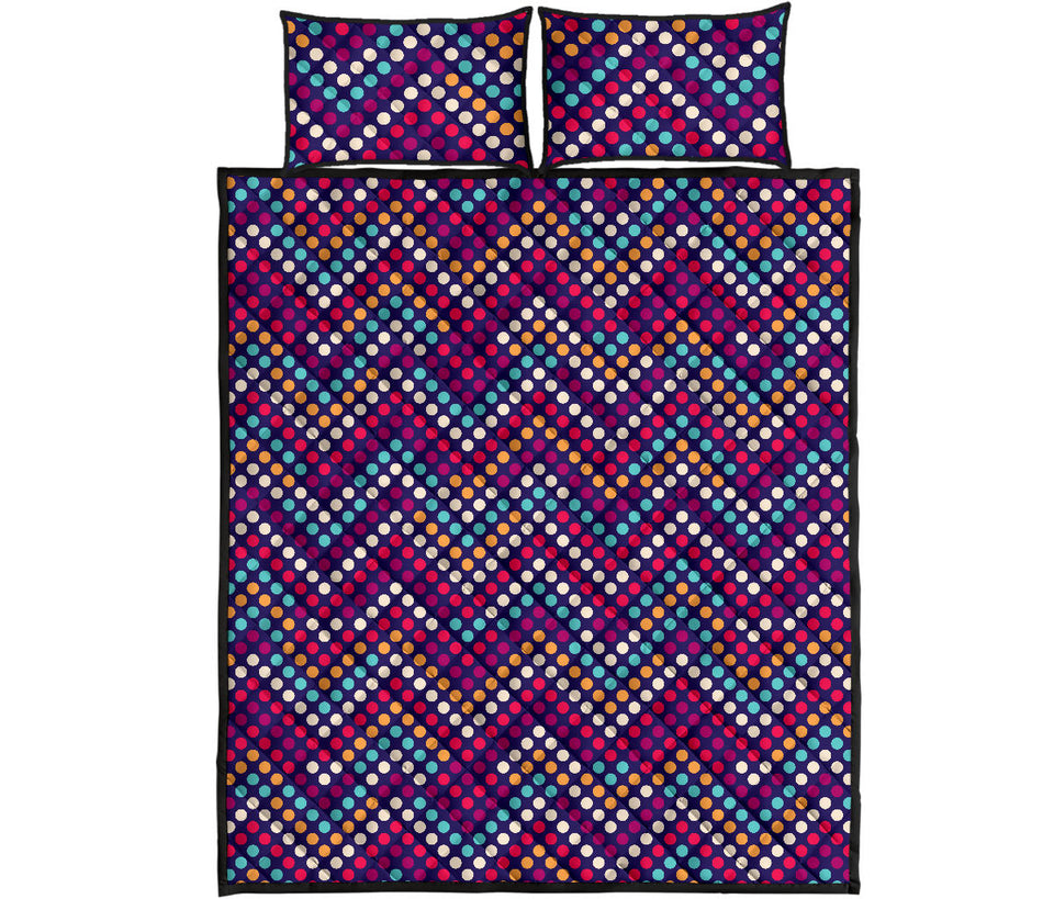 Zigzag Chevron Pokka Dot Aboriginal Pattern Quilt Bed Set