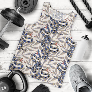 Snake Leaves Pattern Men Tank Top