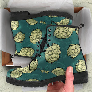 Hop Pattern Background Leather Boots