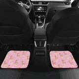 Giraffe Pattern Print Design 01 Front and Back Car Mats