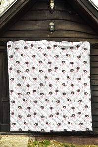 Ostrich Pattern Print Design 02 Premium Quilt