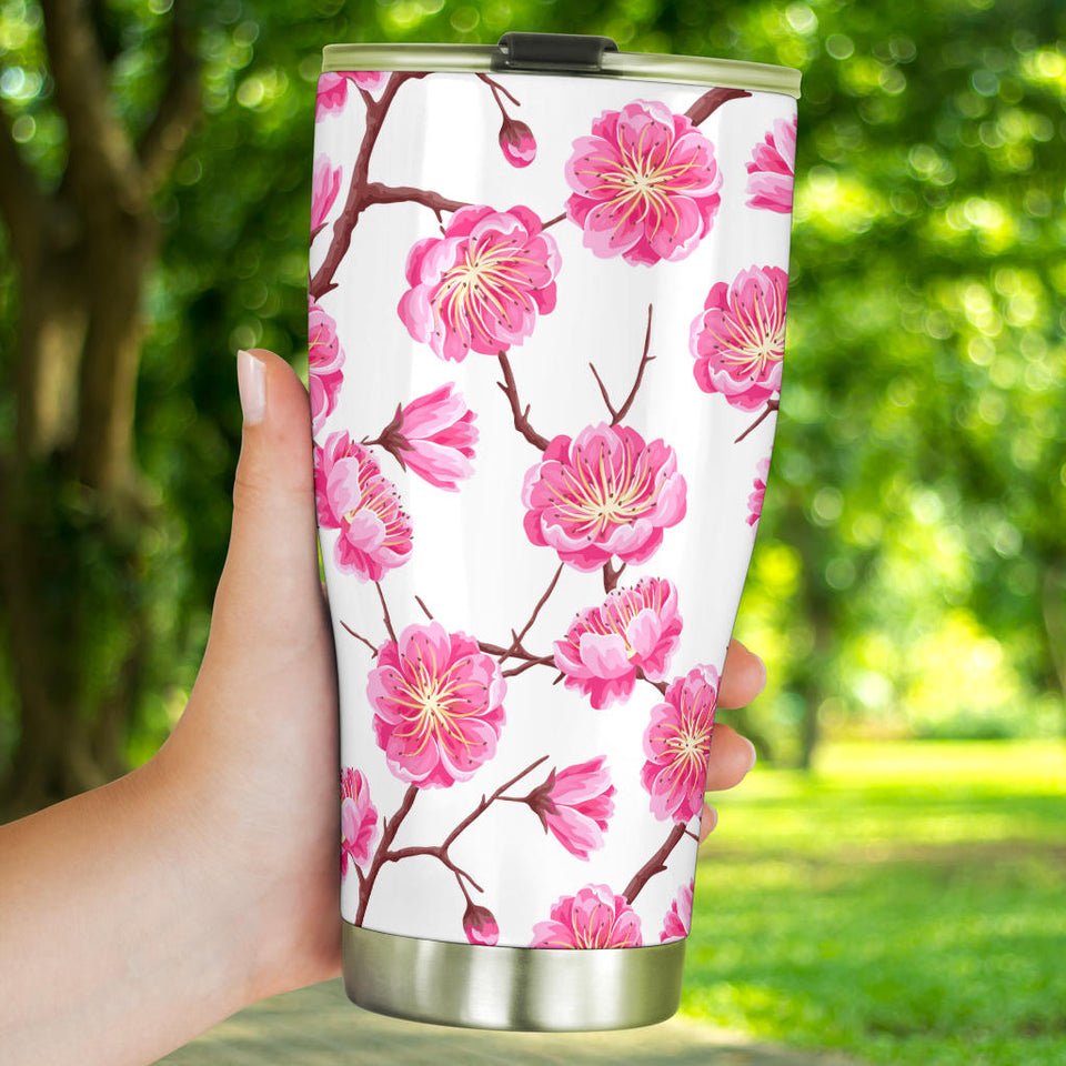 Pink Sakura Pattern Tumbler