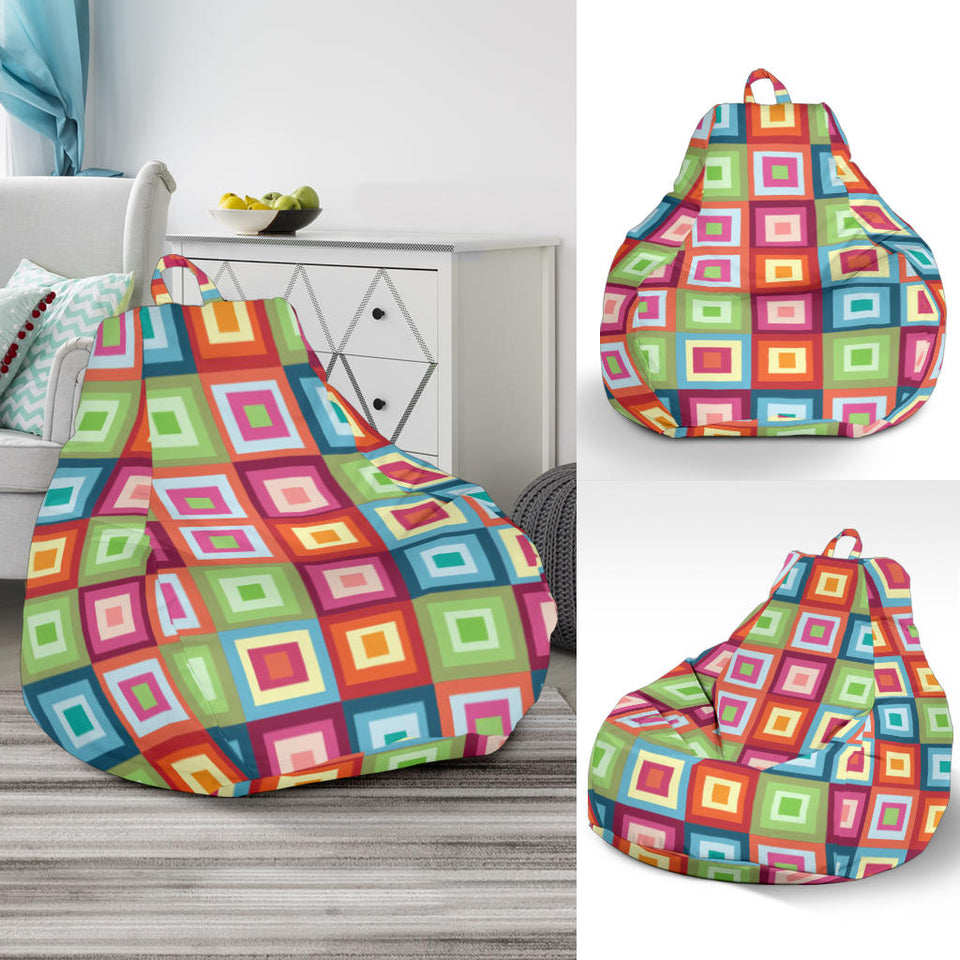 Rainbow Rectancular Pattern Bean Bag Cover