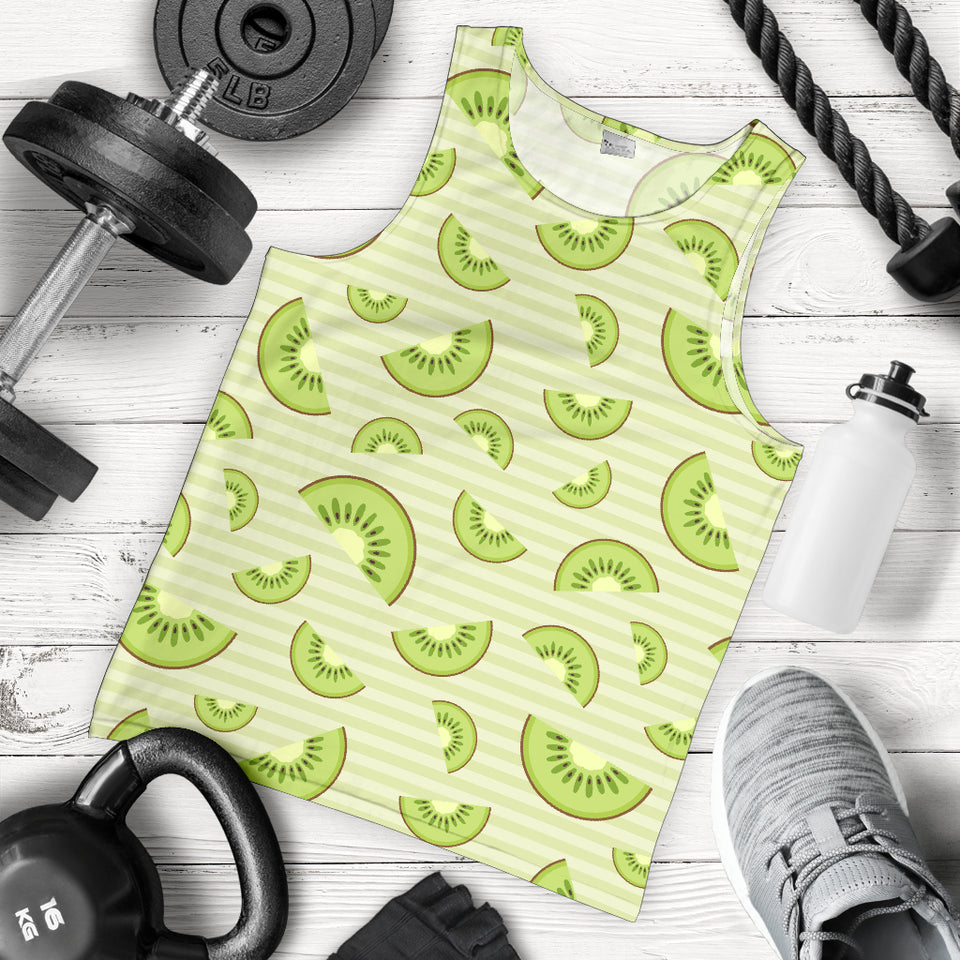 Kiwi Pattern Striped Background Men Tank Top