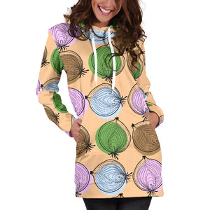 Onion Pattern Women Hoodie Dress