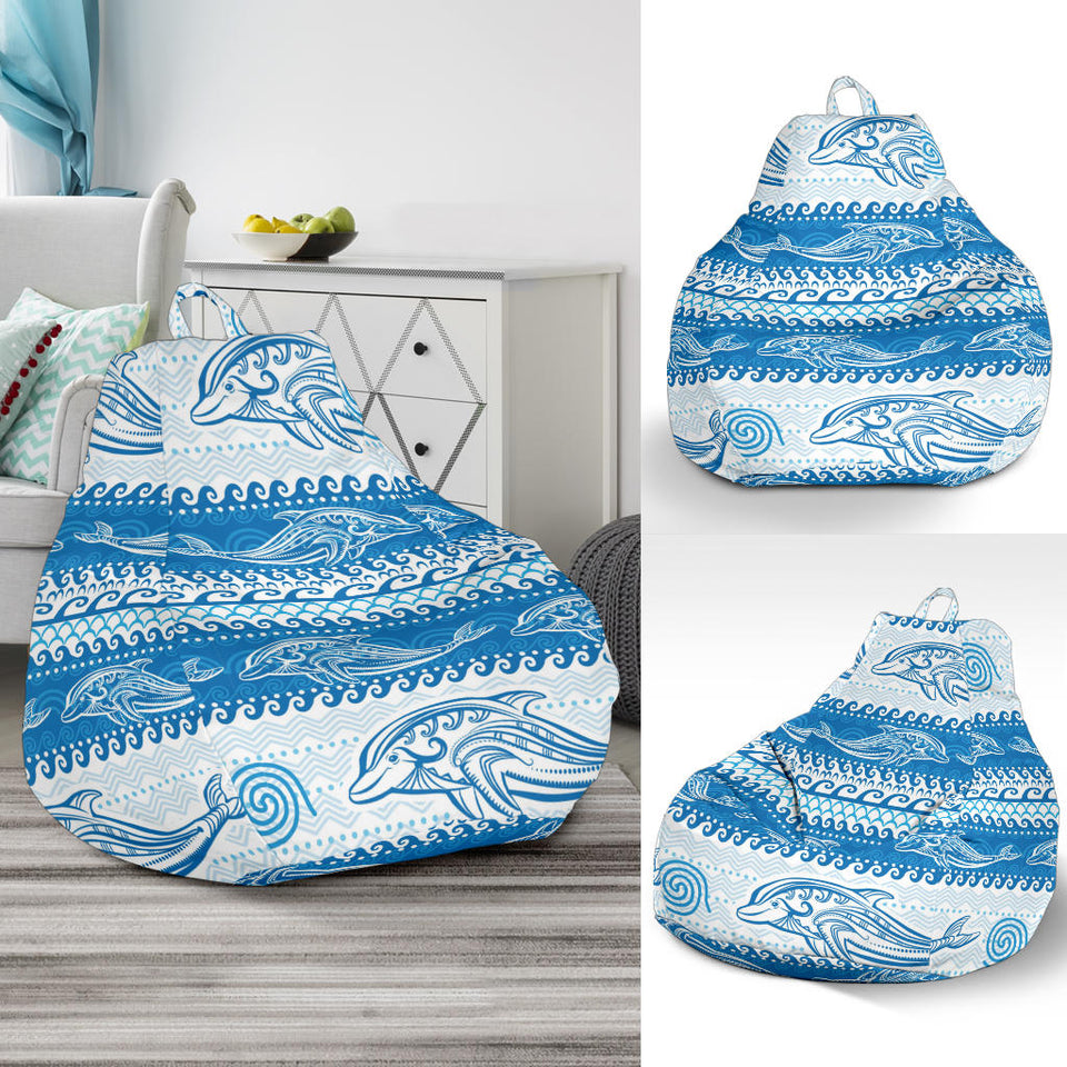 Dolphin Tribal Pattern background Bean Bag Cover