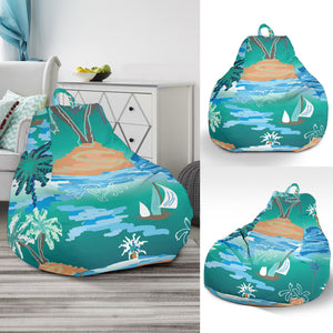 Sailboat Water Color Pattern Bean Bag Cover