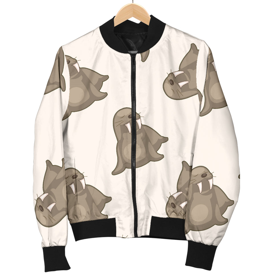 Sea Lion Pattern Men Bomber Jacket