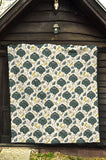 Stingray Pattern Print Design 03 Premium Quilt