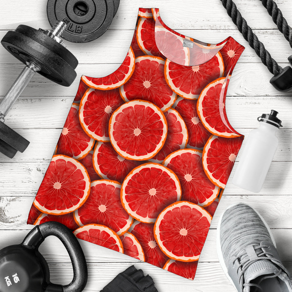 Sliced Grapefruit Pattern Background Men Tank Top