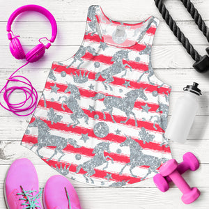 Unicorn Silver Pattern Women Racerback Tank Top