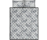 Swan Gray Pattern Quilt Bed Set