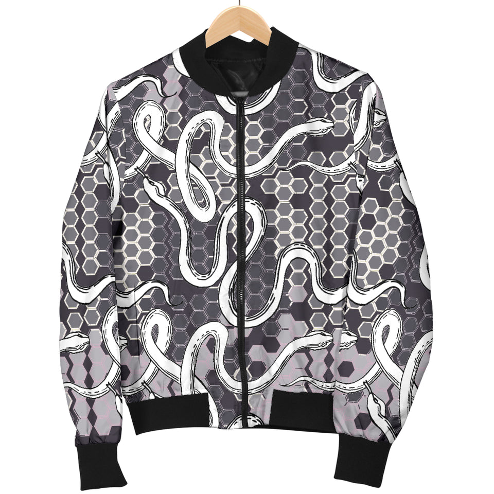 Snake Gray Pattern Men Bomber Jacket