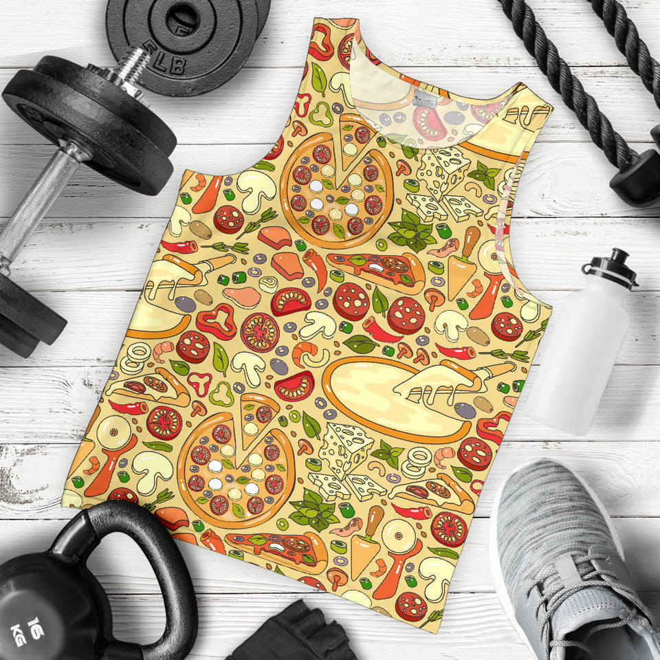 Pizza Pattern Background Men Tank Top