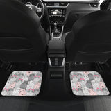 Hippopotamus Pattern Print Design 03 Front and Back Car Mats